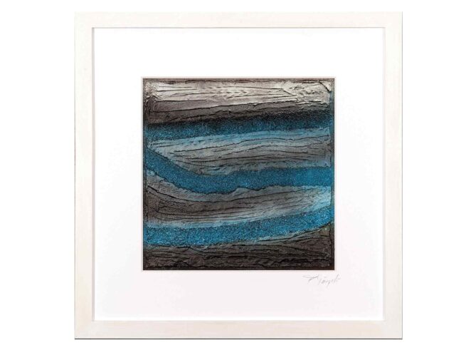 153 Horizonte Verputz, Spachtelmasse, Feiner Sand u. Steine 53x53cm